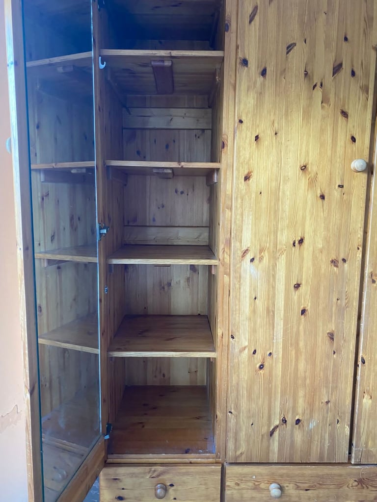 Solid Pine Triple Wardrobe 