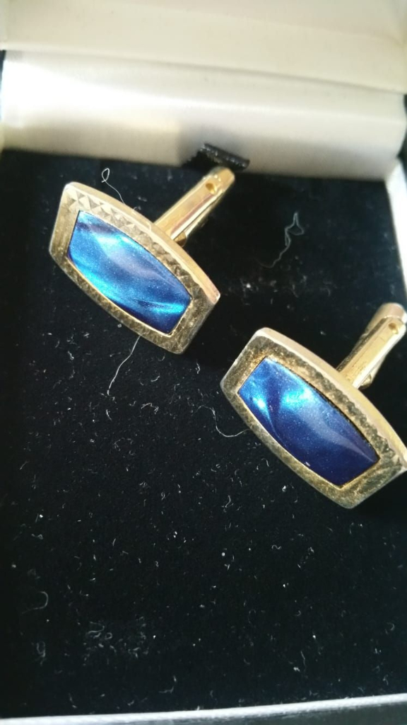 image for Brand new men's cufflinks blue and gold in colour