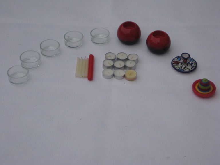 Selection of Various Candle Holders and Candles: All for £5.00