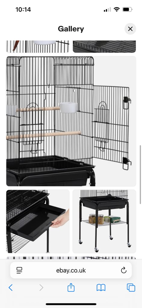Bird Cage Open Play Top Parrot Cage Budgie Cage w/ Stand for Cockatiel Parakeet