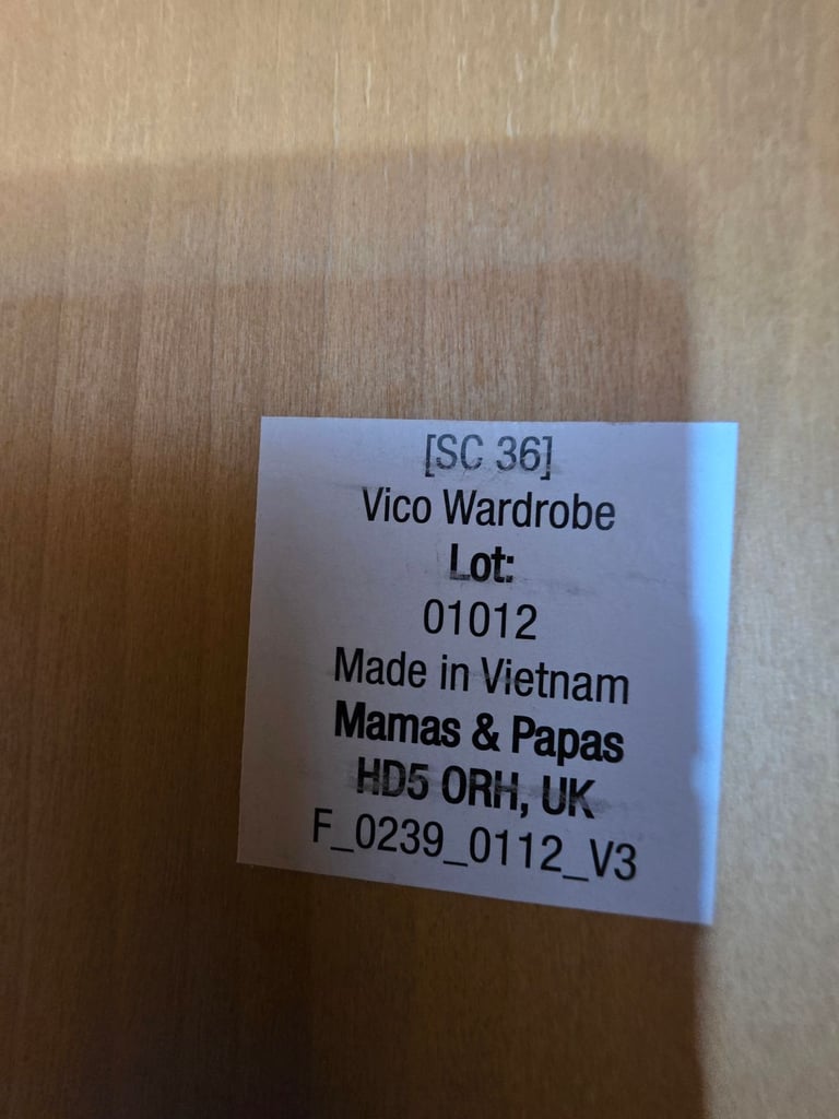 Mamas & Papas Vico Wardrobe – Used Condition