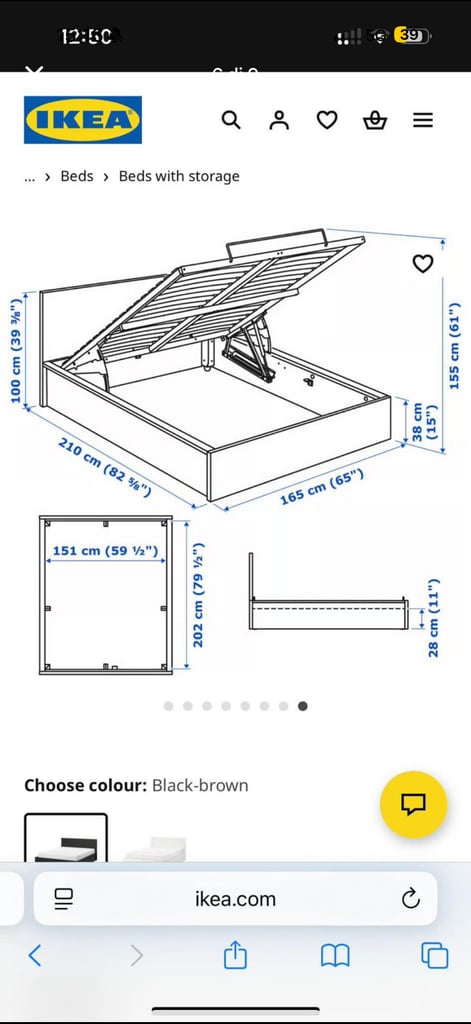 image for IKEA MALM DOUBLE BED FRAME + DREAMS DOUBLE MATTRESS