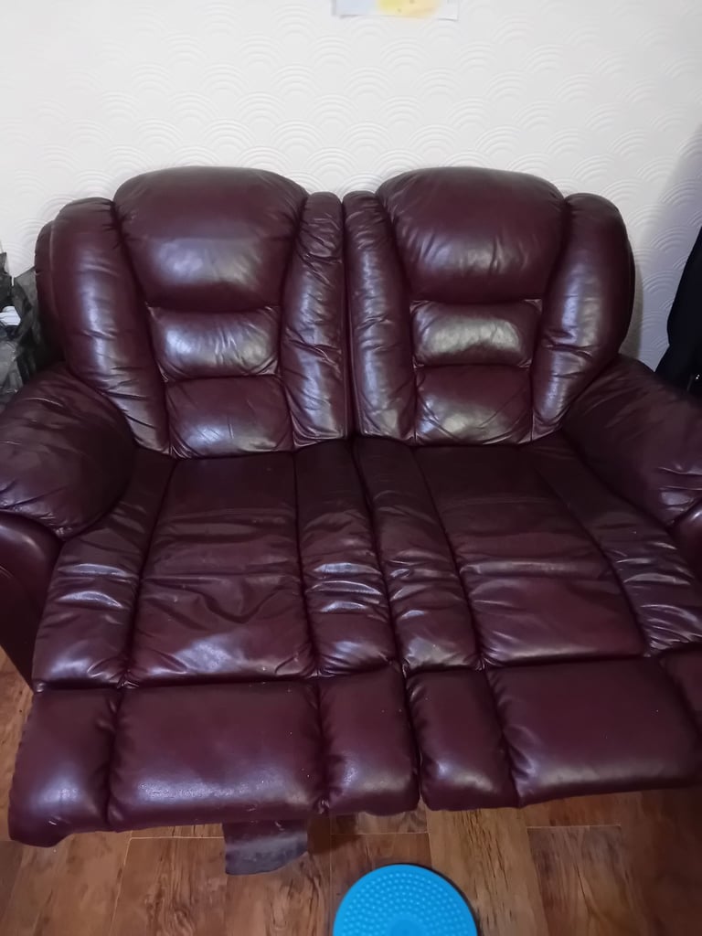 Two Seater Leather Recliner Sofa