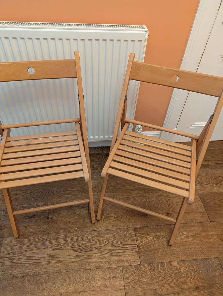 2 x Foldable IKEA Terje Wooden Chairs