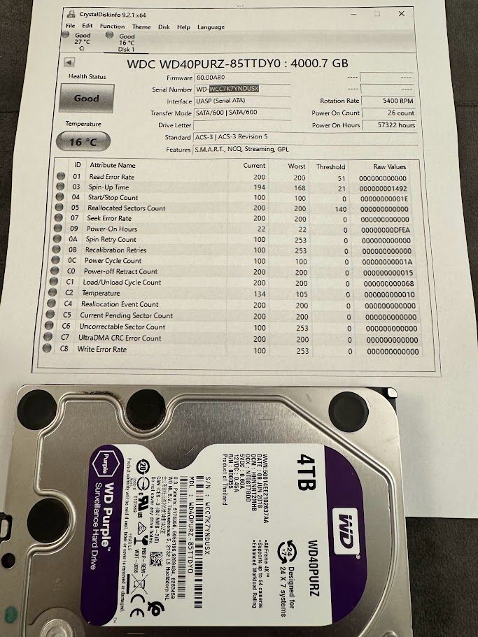 WD 4TB Purple WD40PURZ 3.5