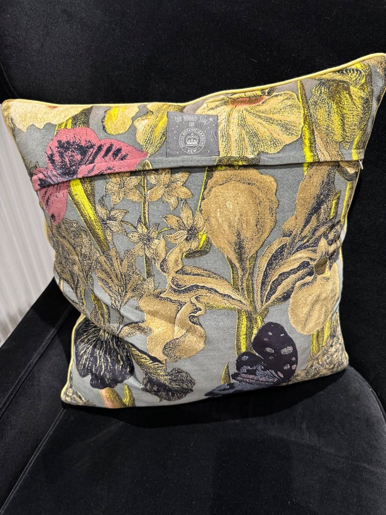 Velvet cushion with feather pad as new Cost £50