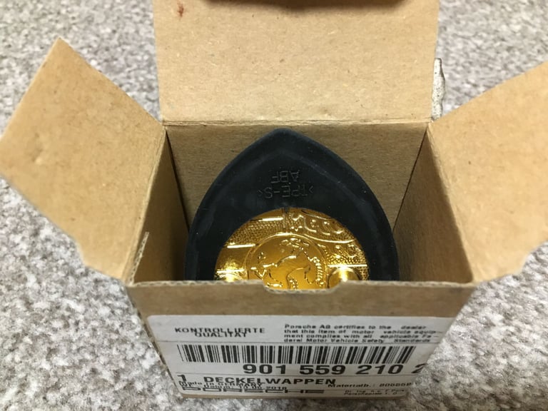 Porsche Gold Lid Emblem Bonnet Badge