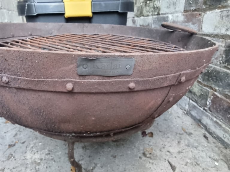 🔥 Rustic Kadai Fire Bowl / BBQ Grill – 60cm 🔥