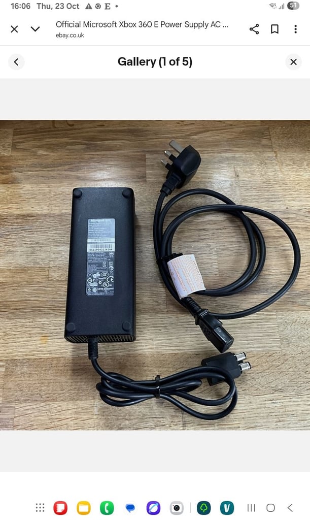 image for Microsoft Xbox 360 Slim PE-2121-02MX Power Supply Brick AC Adapter 12v 120w 