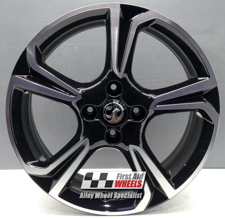 R660DCB Swap VAUXHALL CORSA F 4X 17'' GENUINE 5 SPOKE GLOSS BLACK DIAMOND CUT ALLOY WHEELS