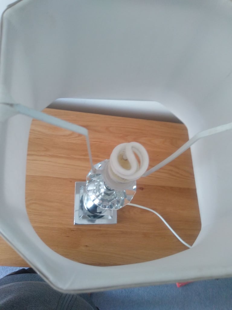 Beautiful Lounge/Bedroom Glass/Chrome Lamp