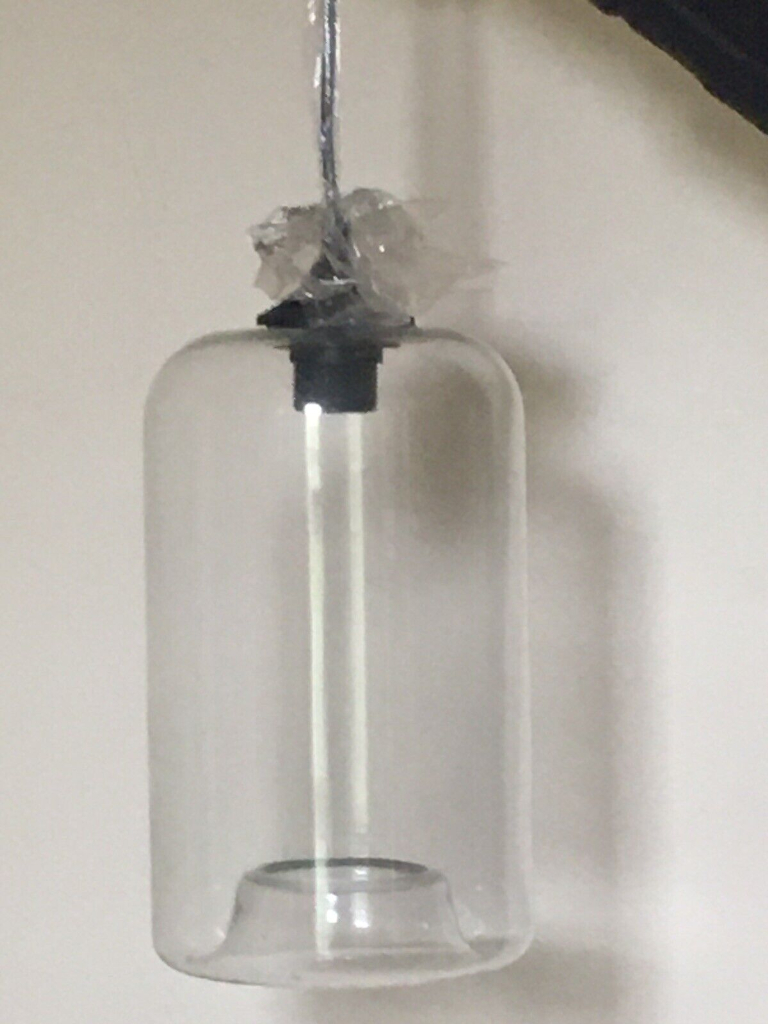 GLASS PENDANT LIGHT Hanging Ceiling Transparent Cylinder industrial modern retro