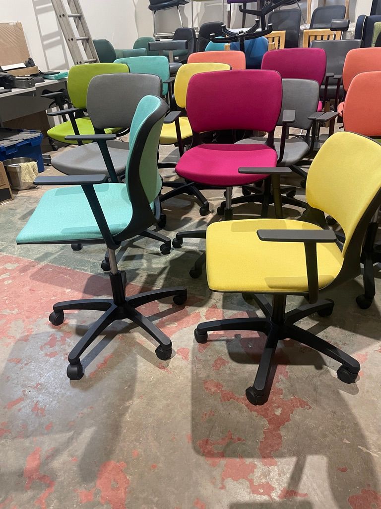 Job Lot 8 Office Task Chairs/Ergonomic Mixed Colour Office Chairs/Colour Chairs