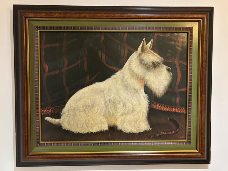Framed Seated & Standing Scotty Dog Portraits by Paul Stagg.  Both Presented in Great Condition