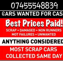 Wanted any scrap and used cars same day collection 