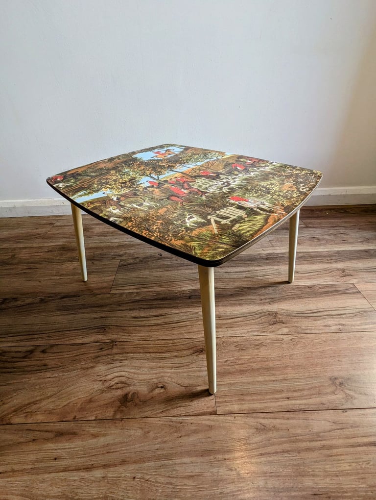 image for Mid century Lady Clare kitsch fox hunting atomic coffee table vintage retro
