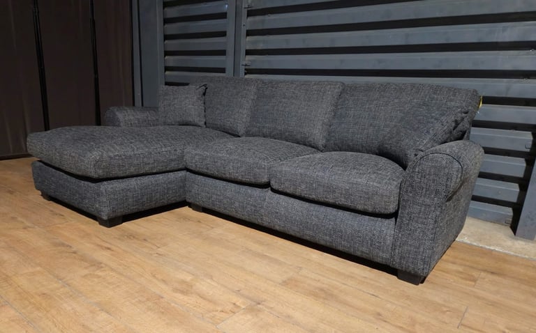 Fabric Corner Sofa - Charcoal.