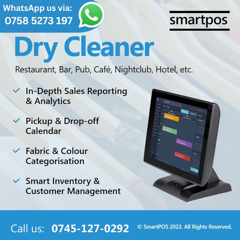 15” NEW EPOS System Retail Hospitality Salon Takeaway Restaurant With Software