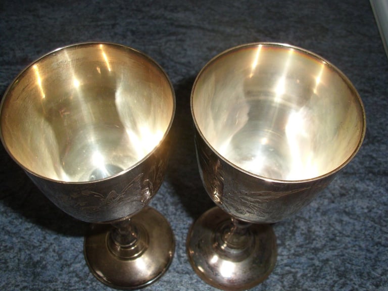 Silver Metal Goblets