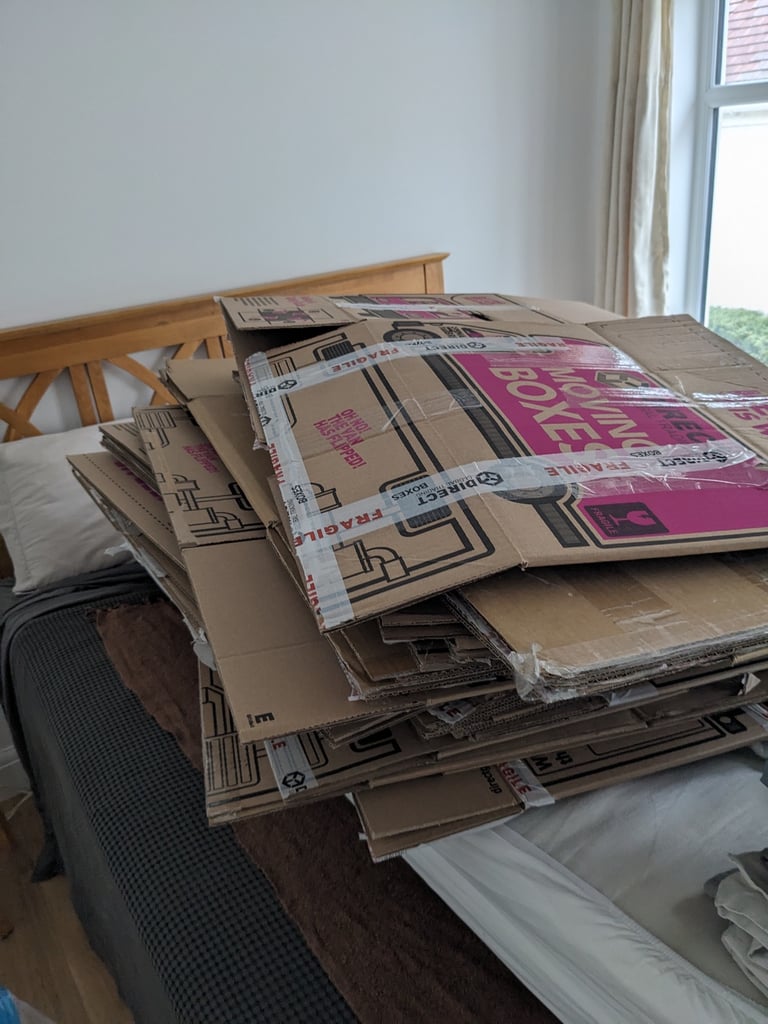 ABOUT 30 MOVING BOXES - MIX OF LARGE AND MEDIUM