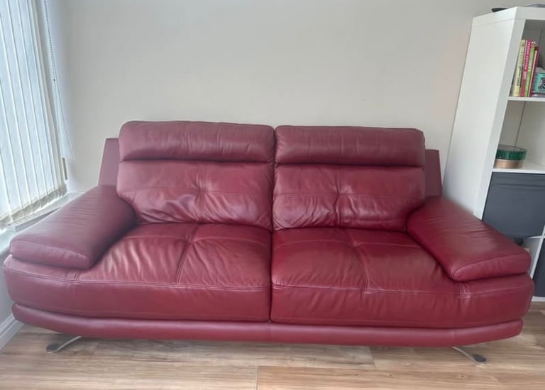 image for Red leather sofa 