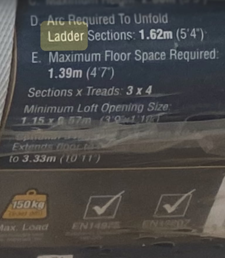 Werner 2.86m Loft ladder (still in package) 