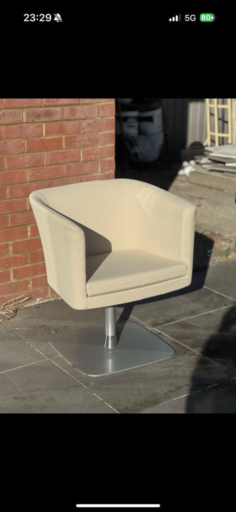 image for Boucle Swivel Chair Accent Chair Armless Beige / Cream