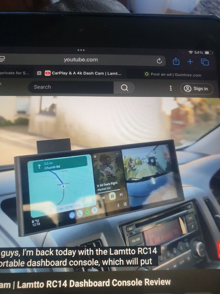 Rc14 dashboard console with dashcam