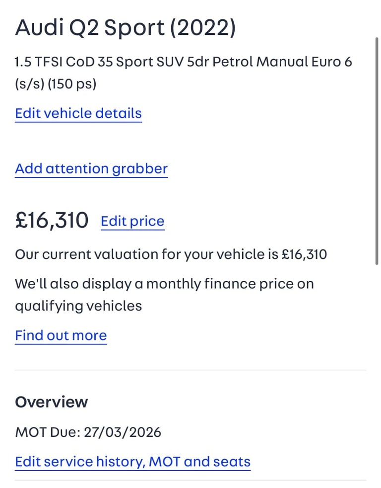 Audi Q2 Sport (2022), 35 TFSI, Low mileage, virtual cockpit and much more