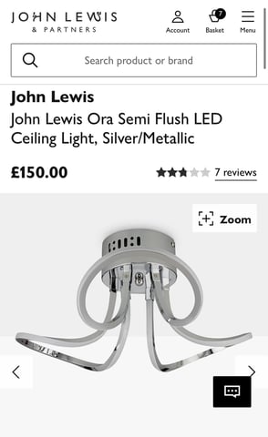 John Lewis Ora Semi Flush Led Ceiling