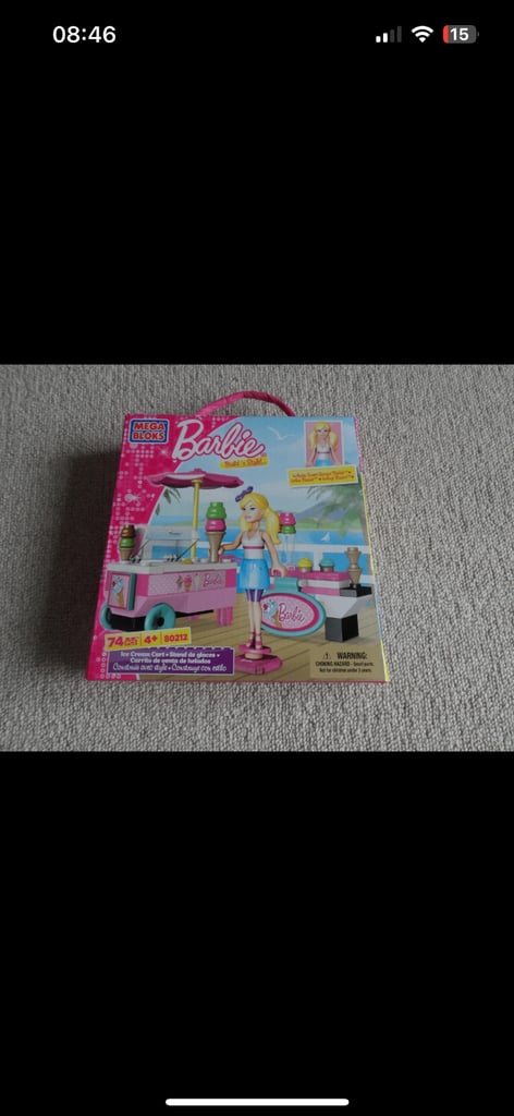 Barbie Mega Bloks. Ice cream cart. 74 pieces. 