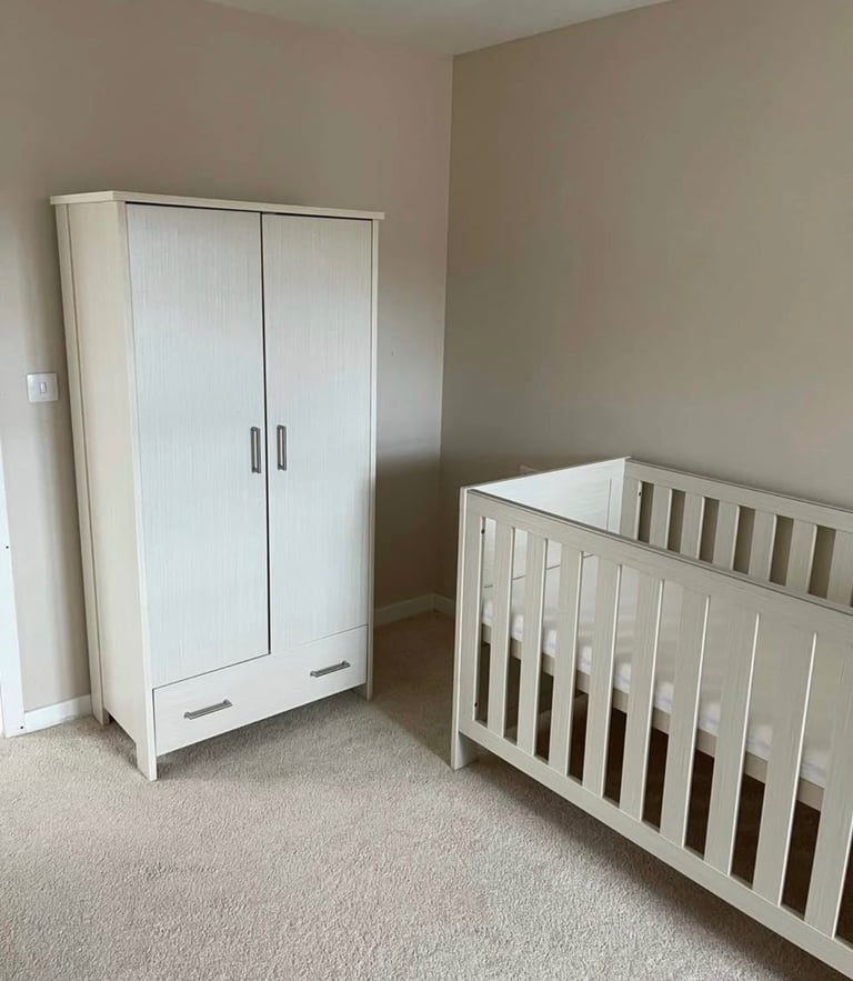 Obaby Nika 3 Piece Nursery Furniture (cotbed, wardrobe & drawers/changing table)