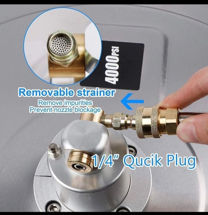 1/4 4000 psi Stainless Steel Pressure Washer surface patio rotary jet Wheels 14 inch quick connect