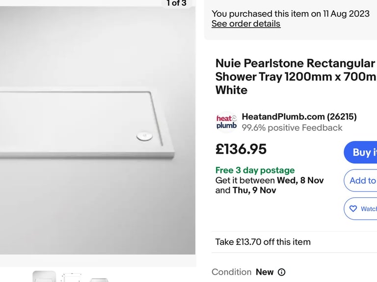 Brand New unopened shower tray
