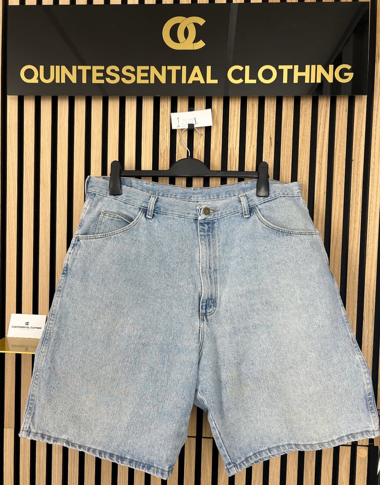 image for Wrangler Men's Blue W30 Y2K Style Jeans Shorts Denim Vintage Jorts Zip Fly