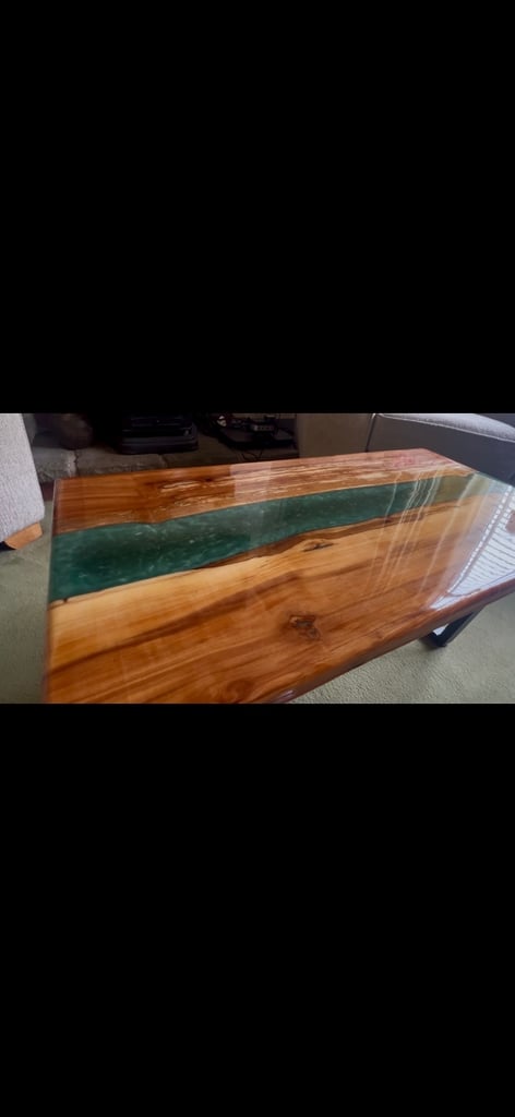 Bespoke coffee table with epoxy resin