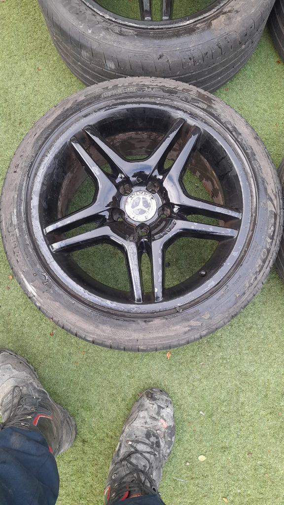 2 Black Mercedes AMG alloy Wheels 18inch Sold individually in West London Area