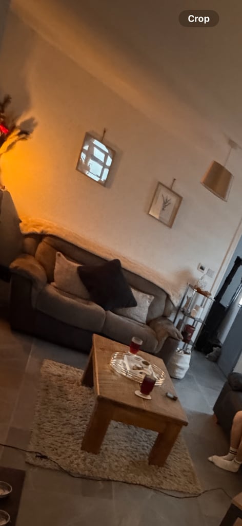Beige 2 Seater Recliner Sofa 