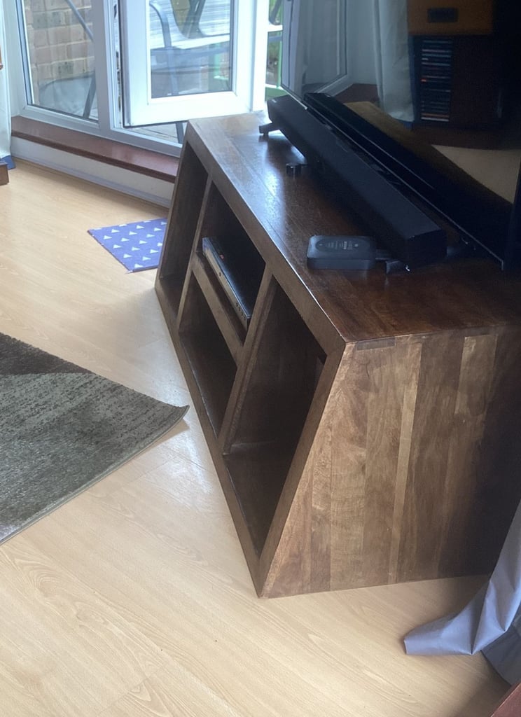 Dark Mango TV Unit Slanted Style