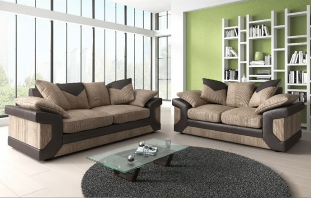 image for Brand New - Dino Brown with Beige Colour Corner Sofa - Right/Left Side SAME/NEXT DAY DELIVERYI’m