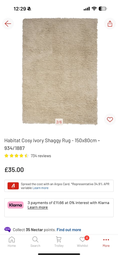 Habitat cosy shaggy rug