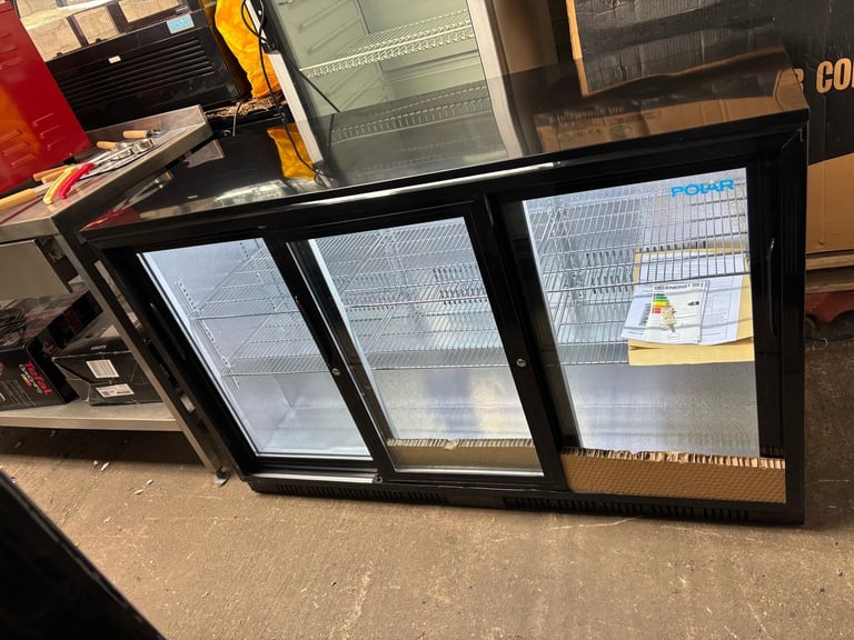 Commercial undercounter bar fridge sliding doors cafe shop 