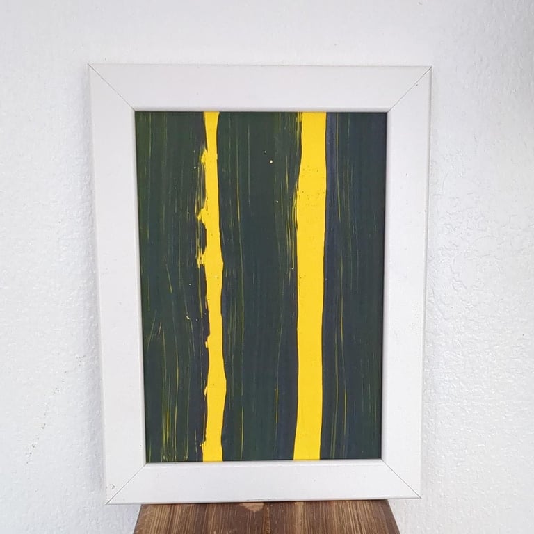 Original green and yellow ink on paper #art #painting  