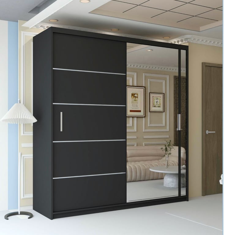 ⭐⭐BRAND NEW Chicago Milan 3/2 Doors Sliding Wardrobe with Mirrors Shelves and Rails