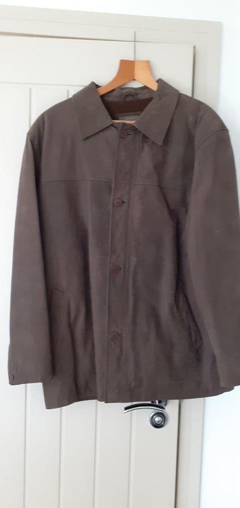 Long Leather Suede Jacket. Chest 132cm