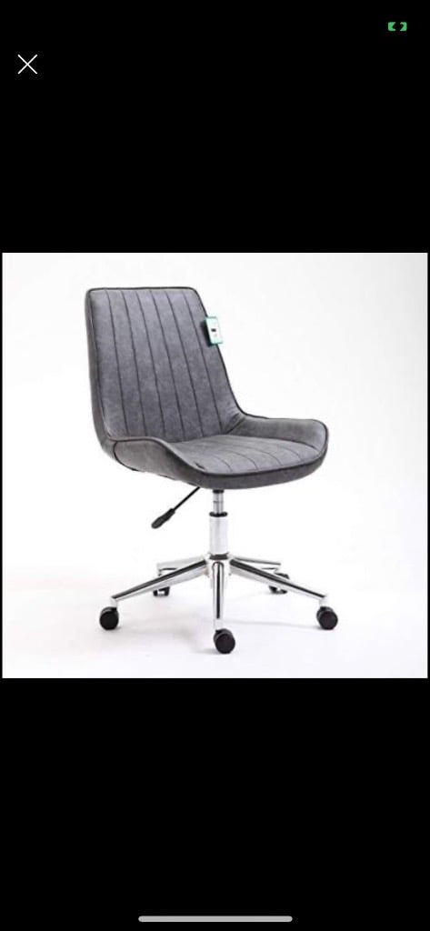 Grey Leather Effect Desk Chair