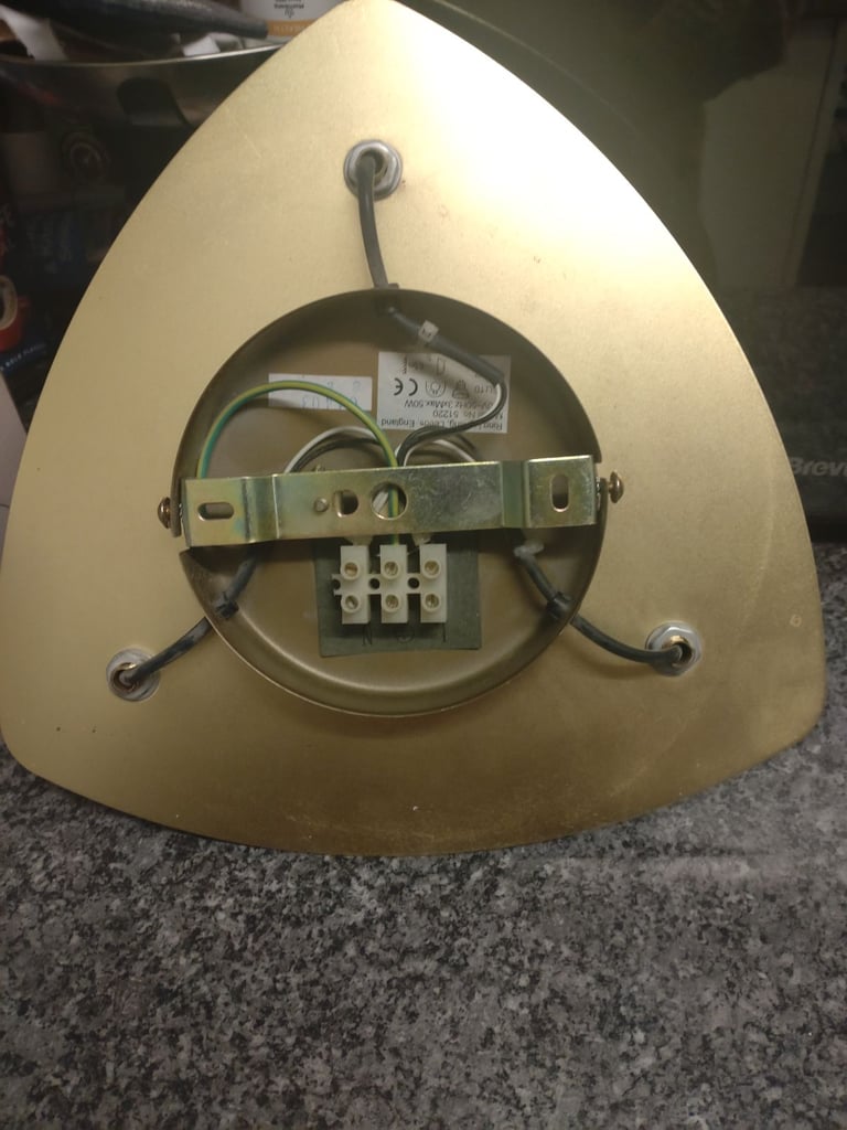 3 spot brass light fitting just taken down cas swap to different style ...