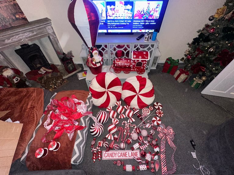 Candy cane Christmas decoration bundle 
