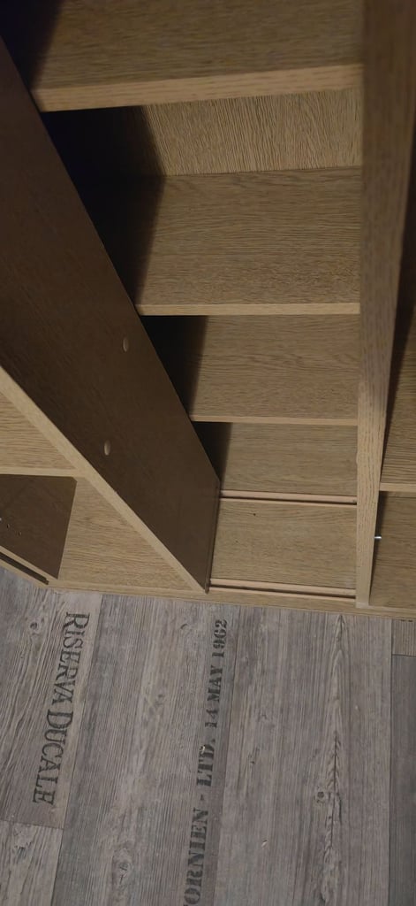 DVD Storage Sliding Shelving Cabinet Wooden Freestanding 