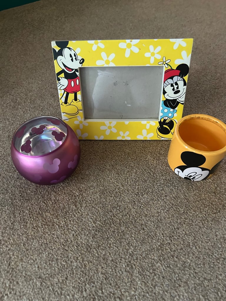 image for Disney frame matching tea light holder and purple t light holder